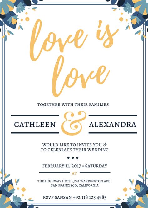 Free Same Sex Wedding Invitations Design A Same Sex Wedding Invitation