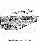 Clipart Driftwood Drift Vintage Wood Royalty Seagulls Fire Sign Preview Clipground Rf Illustrations Vector sketch template
