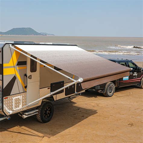 aleko  ft    ft  polyester retractable standard trailer awning wayfair