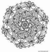 Coloring Pages Difficult Flower Mandala Getcolorings Hard Color sketch template