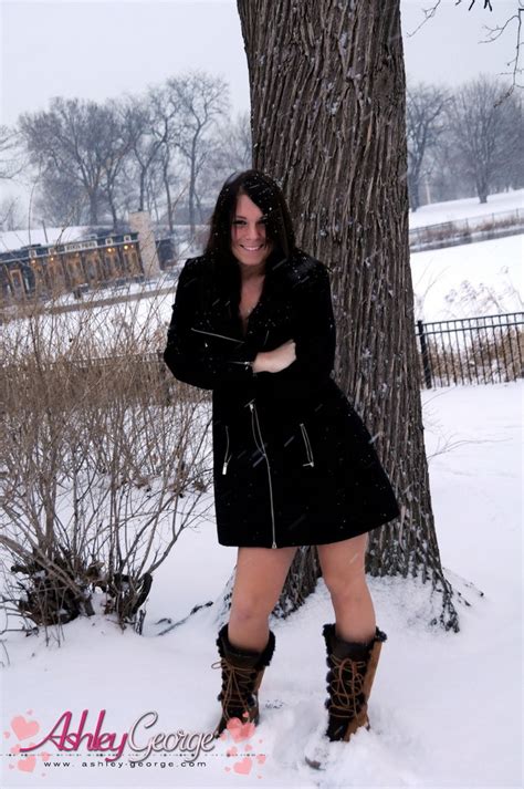 starved t girl ashley george posing outdoors in the snow tgirl worship