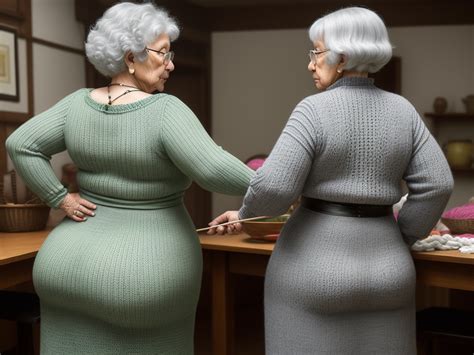 Make Photo 4k Grandma Wide Hips Big Hips Gles Knitting