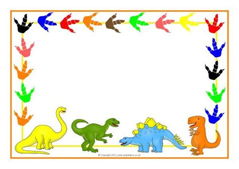 dinosaurs themed  page borders sb sparklebox page borders