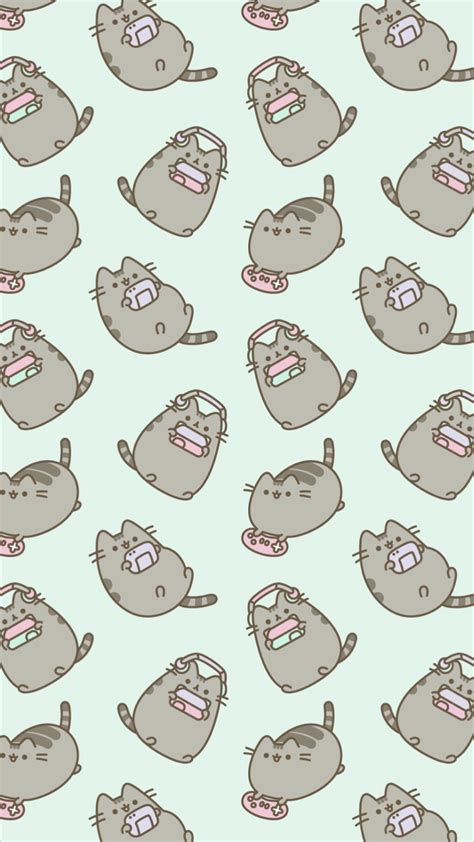 pusheen  cat iphone wallpaper background pusheen gamer kitty