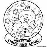 Coloring Globe Pages Snow Winter Christmas Printable Color Sheets Snowman Globes Print Getcolorings Choose Board Kids sketch template