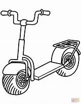 Coloring Scooter Pages Kick Printable Drawing Transport sketch template
