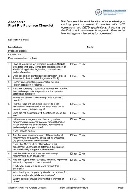 plant risk assessment form
