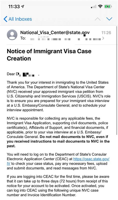 received nvc  letter ir  cr  spouse visa case filing