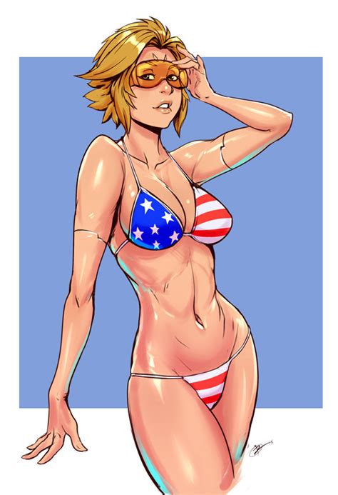 rule 34 american flag american flag bikini bikini blonde hair cleavage female goggles izra