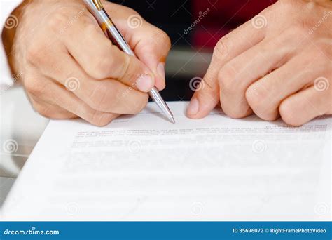 businessman writing   form stock photo image  finance employee