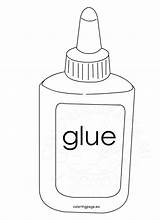 Glue Bottle Clipart Coloring School sketch template