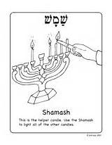 Shamash Coloring Chanukah Activites Candle sketch template