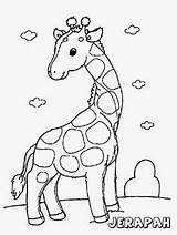 Mewarnai Jerapah Binatang Kartun Lucu Hitam Giraffe Pemberani Hewan Diwarnai Terlengkap Paud Sketsa Anakcemerlang Cemerlang Unik Anjing Kebun Ular Aneka sketch template