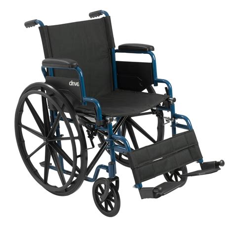 drive medical blue streak wheelchair  flip  desk arms swing  footrests  seat
