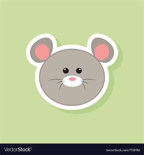 cute mouse face royalty  vector image vectorstock