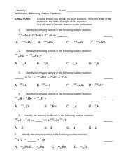 balancing nuclear equations worksheet worksheet source