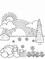 Rainbow Coloring Pages Printable Kids sketch template