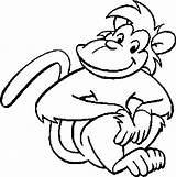 Cartoon Coloring Monkeys Pages Clipart Clip sketch template