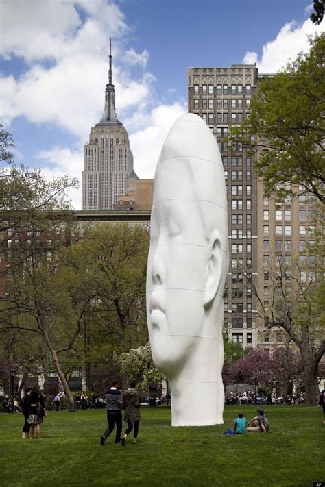 jaume plensas giant sculpture unveiled  madison square park photo huffpost