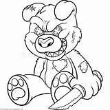 Bear Teddy Coloring Evil Drawing Pages Cartoon Funny Drawings Scary Horror Adult Tattoo Draw Cool Halloween Creepy Gangster Colouring Dibujos sketch template