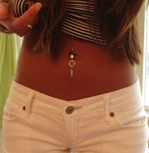 Cute Cropped Shirts Summer Belly Peircing Tumblr Bellybutton