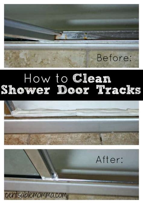 clean  shower door tracks centsable momma