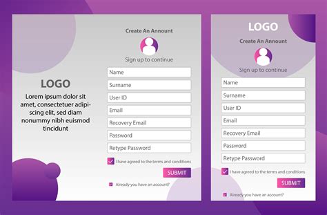 login form design  website mobile apps login page design form