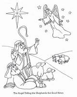 Shepherds Christmas Jesus Clipart Coloring Pages Angels Angel Nativity Good Sheets Bible Kids Tell Traveling Peace Earth Crafts Colouring Color sketch template