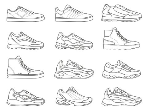 sneakers icon outline sport shoe types  running  fitness