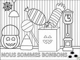 Coloring Halloween French sketch template
