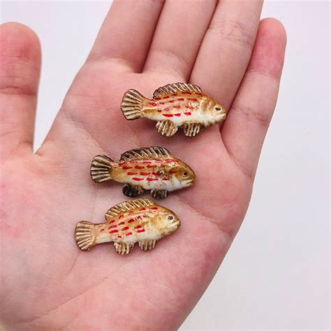 pieces miniature fish  beautiful  realistic  etsy