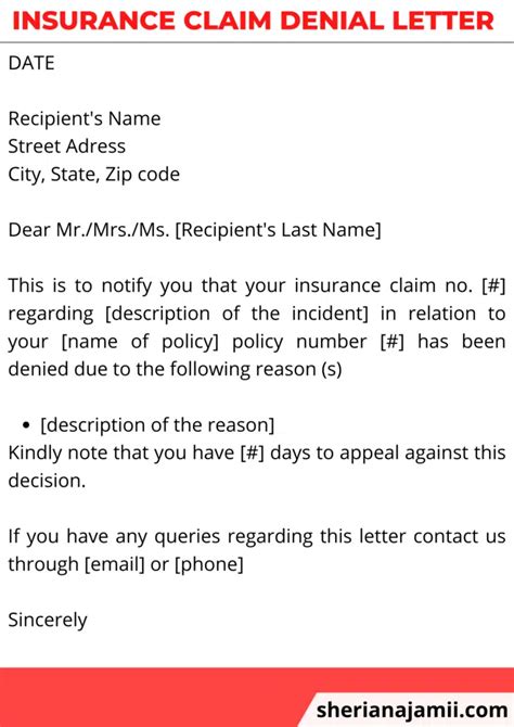 insurance claim denial letter  guide  samples sheria na jamii