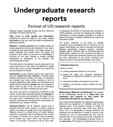 research report examples  students
