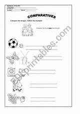 Comparatives Worksheet Preview sketch template