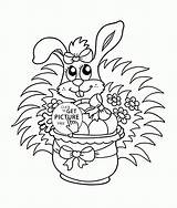 Coloring Easter Bunny Basket Pages Kids Choose Board Eggs Printables sketch template
