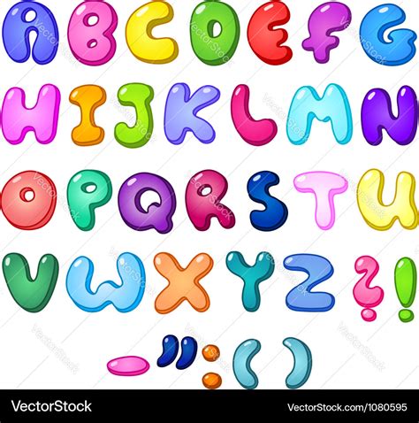 bubble alphabet royalty  vector image vectorstock