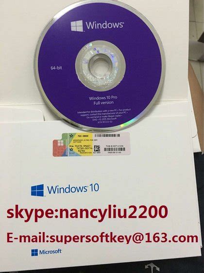 Coa Windows 7 8 1 10 Pro Key Code 32 64 Bit Software Sticker Id