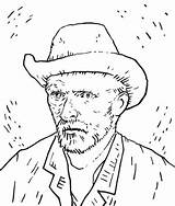 Colouring Gogh Vincent sketch template