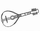 Mewarnai Bandolim Mandolin Gitar Sketsa Instruments Tudodesenhos Kartun Listrik Artistik Indah sketch template