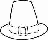 Hat Pilgrim Coloring Printable Kids Thanksgiving Pages sketch template