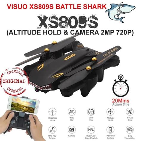 jual drone visuo xss battle shark wifi mp camera versi diatas xshw  menit terbang