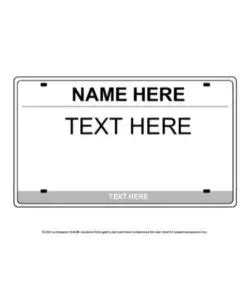 license plate template    printable