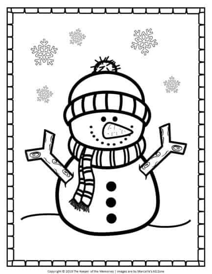 printable snowman coloring pages  keeper   memories