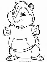 Theodore Pages Chipmunk Coloring Colouring Seville Alvin Chipmunks Color sketch template