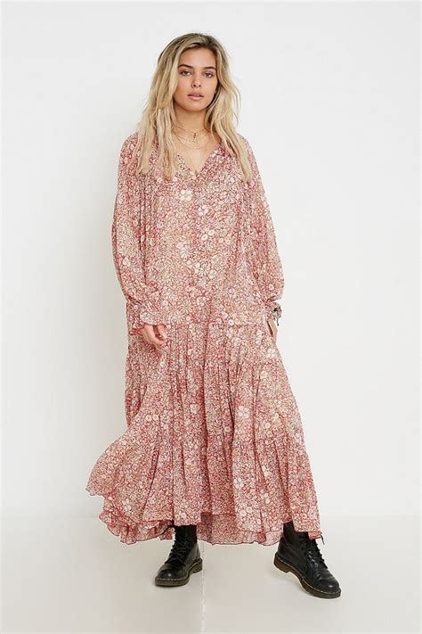 people feeling groovy floral maxi dress urban outfitters uk