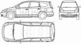 Honda Stream Blueprints 2005 Car Minivan Drawing Click sketch template