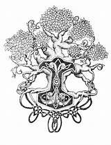 Yggdrasil Mjolnir Tattoo Deviantart Tree Celtic Norse Tattoos Mythology Traditional Viking Life Edda Body Arbre Deviant Trees Prose sketch template