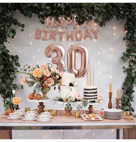 Rose Gold 30th Birthday Decorations Balloons Party Supplies And