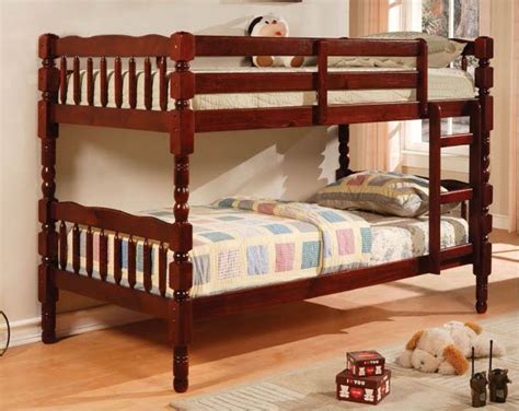 catalina cherry twin twin solid pine wood bunk bed