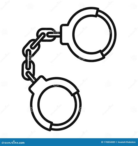 handcuffs icon outline style stock vector illustration  crime